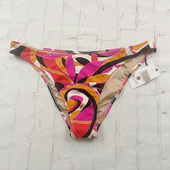 [Shade & Shore] NWT pucci style print high leg extra cheeky bikini bottom medium - Picture 1 of 4